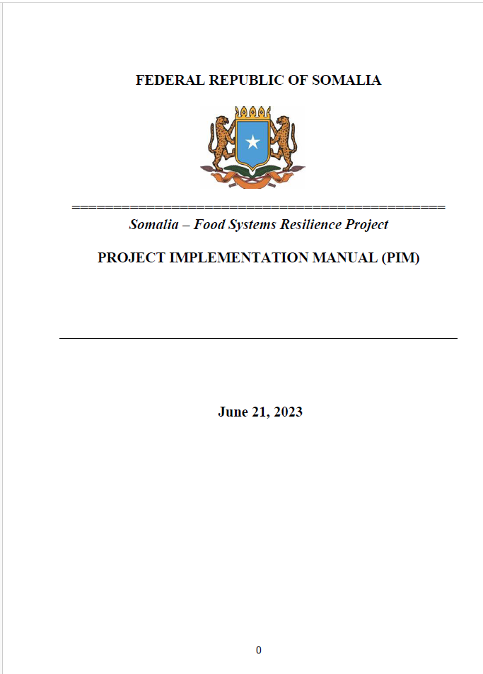 Project Implementation Manual (PIM)
